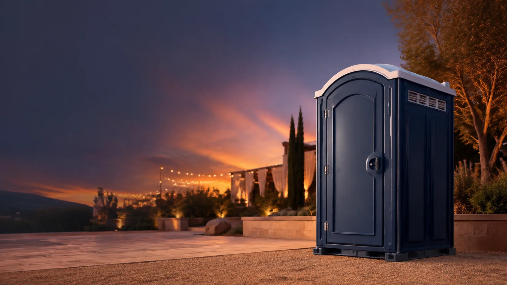 Portable restroom shown for rental planning in Grand Rapids, MI